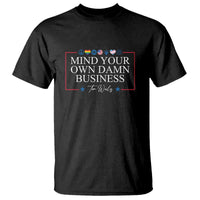 Tim Walz T Shirt Mind Your Own Damn Business American LGBT Flag Unity - Wonder Print Shop