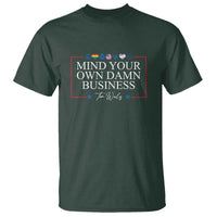 Tim Walz T Shirt Mind Your Own Damn Business American LGBT Flag Unity - Wonder Print Shop