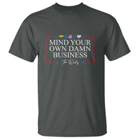 Tim Walz T Shirt Mind Your Own Damn Business American LGBT Flag Unity - Wonder Print Shop