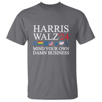 Harris Walz'24 T Shirt Mind Your Own Damn Business American LGBT Flag Unity Heart - Wonder Print Shop