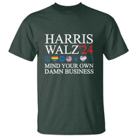 Harris Walz'24 T Shirt Mind Your Own Damn Business American LGBT Flag Unity Heart - Wonder Print Shop