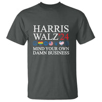 Harris Walz'24 T Shirt Mind Your Own Damn Business American LGBT Flag Unity Heart - Wonder Print Shop