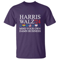 Harris Walz'24 T Shirt Mind Your Own Damn Business American LGBT Flag Unity Heart - Wonder Print Shop