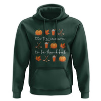 Thanksgiving Day Hoodie Tis The Season To Be Thankful Pumpkin Ice Hockey Maple Leaf