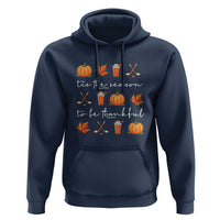 Thanksgiving Day Hoodie Tis The Season To Be Thankful Pumpkin Ice Hockey Maple Leaf