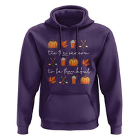 Thanksgiving Day Hoodie Tis The Season To Be Thankful Pumpkin Ice Hockey Maple Leaf