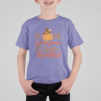 Thanksgiving Day T Shirt For Kid Tis The Season To Be Thankful Pumpkin Fall Season Pilgrim Hat - Wonder Print Shop