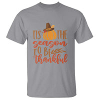 Thanksgiving Day T Shirt Tis The Season To Be Thankful Pumpkin Fall Season Pilgrim Hat - Wonder Print Shop