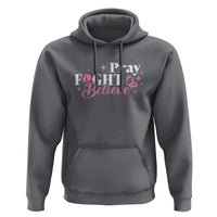 Breast Cancer Awareness Hoodie Pray Fight Believe Boxing Glove Pink Ribbon Butterfly - Wonder Print Shop