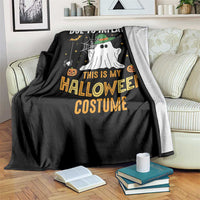 Funny Halloween Throw Blanket Due To Inflation This Is My Halloween Costume Cute Ghost - Wonder Print Shop