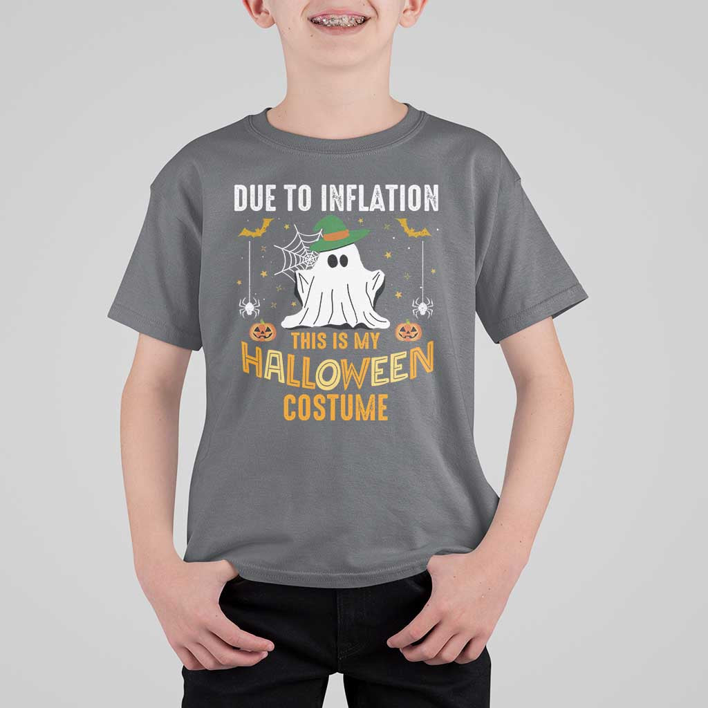 Funny Halloween T Shirt For Kid Due To Inflation This Is My Halloween Costume Cute Ghost - Wonder Print Shop