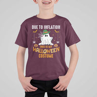 Funny Halloween T Shirt For Kid Due To Inflation This Is My Halloween Costume Cute Ghost - Wonder Print Shop