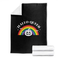 Halloween LGBT Throw Blanket Hallo Queer Halloween Rainbow Pumpkin - Wonder Print Shop