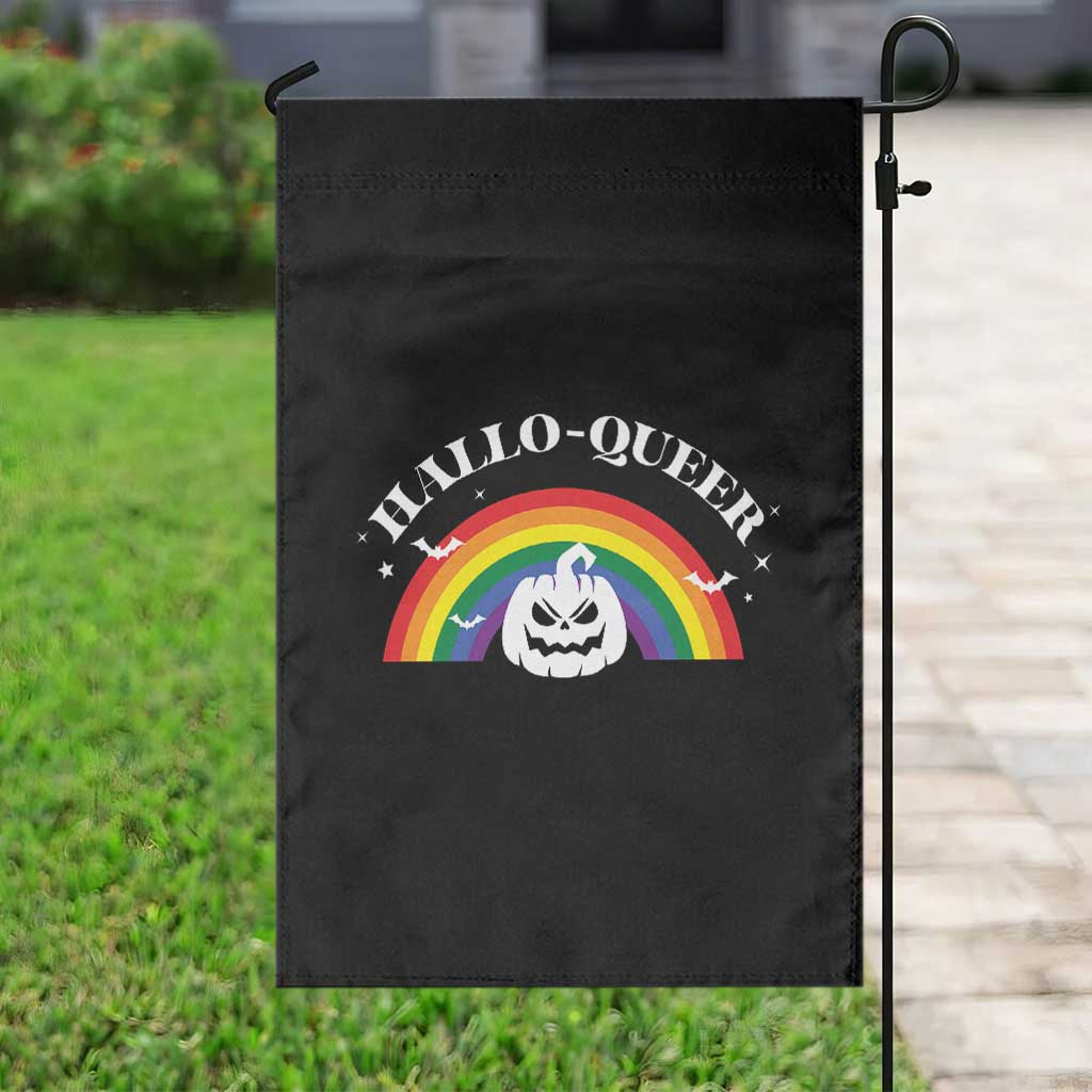 Halloween LGBT Garden Flag Hallo Queer Halloween Rainbow Pumpkin - Wonder Print Shop