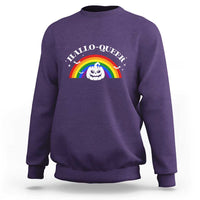 Halloween LGBT Sweatshirt Hallo Queer Halloween Rainbow Pumpkin - Wonder Print Shop