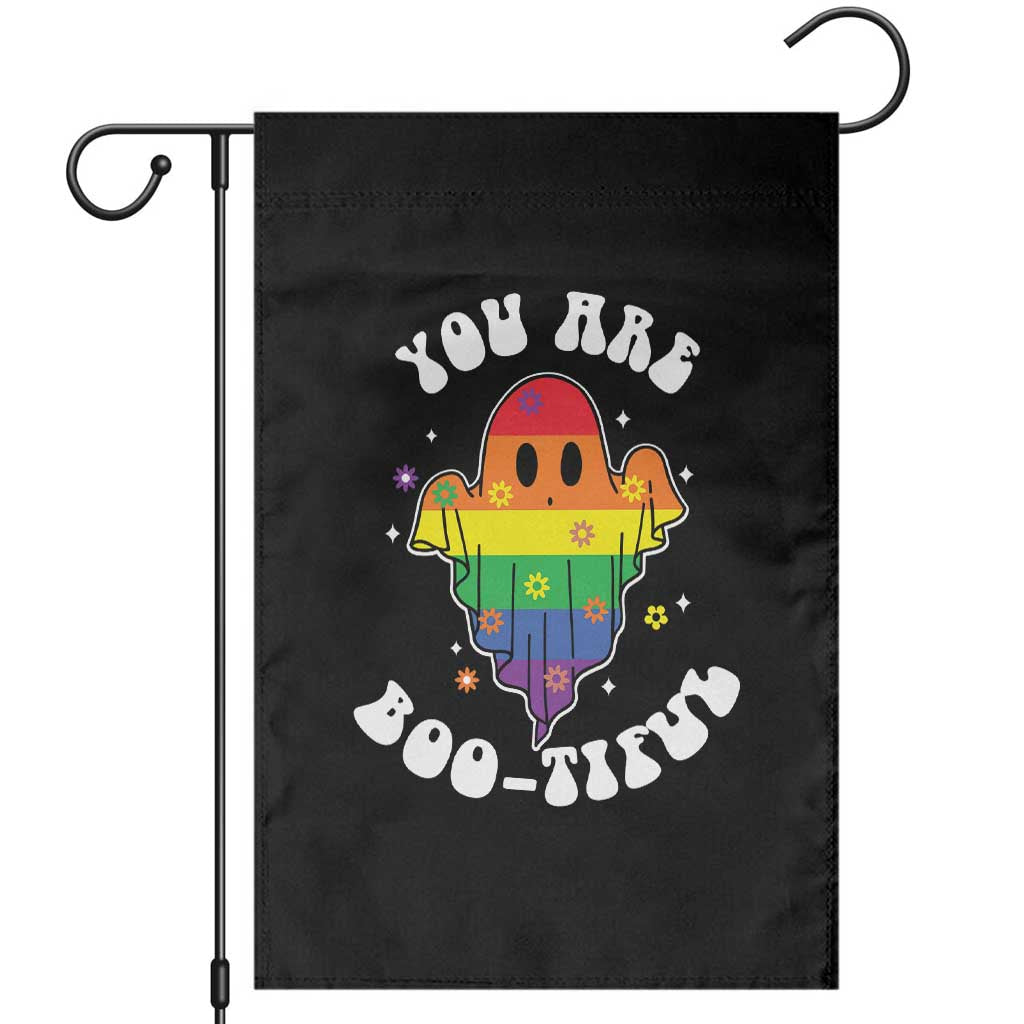 Halloween LGBT Garden Flag You Are Boo Tiful Beautiful Rainbow Ghost - Wonder Print Shop
