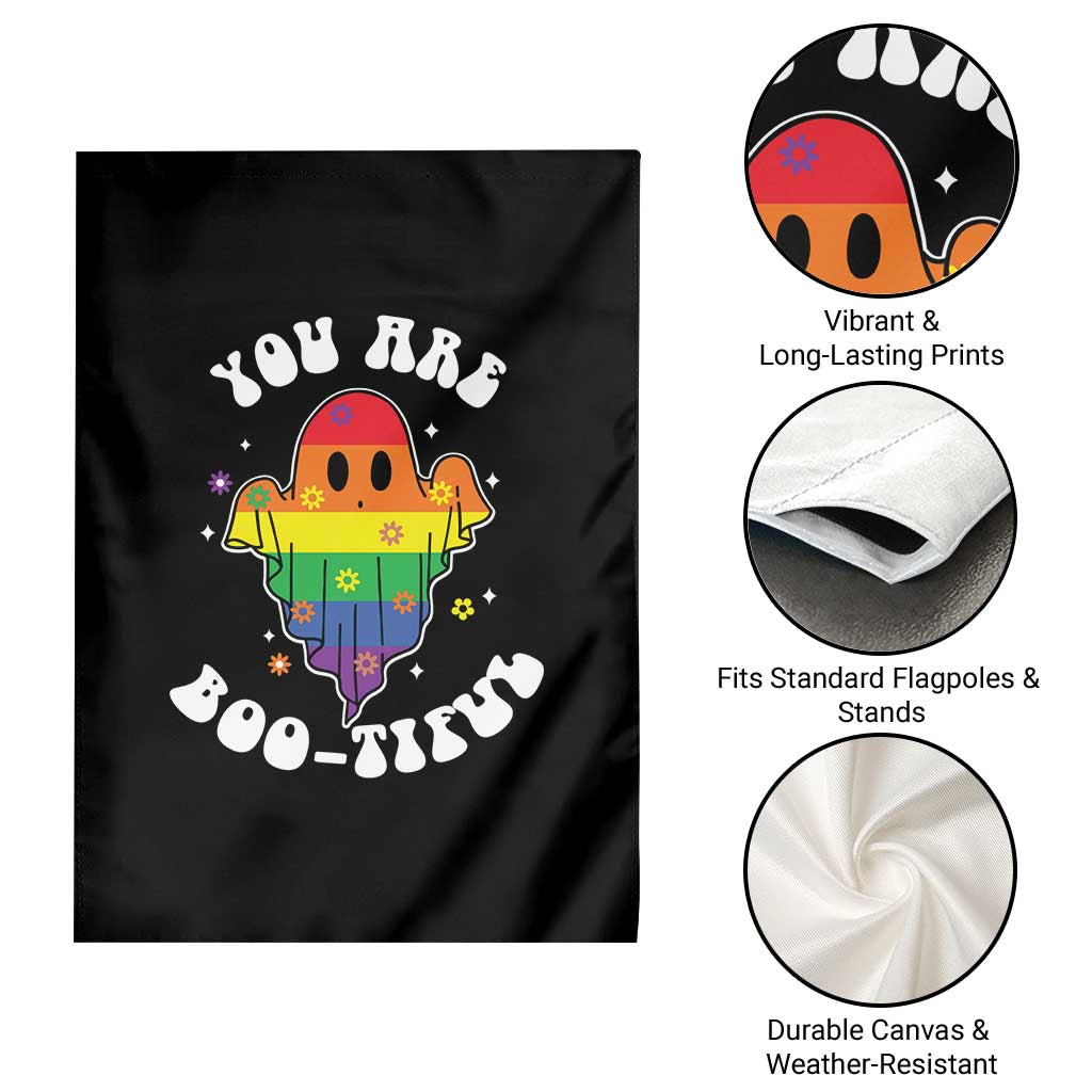 Halloween LGBT Garden Flag You Are Boo Tiful Beautiful Rainbow Ghost - Wonder Print Shop