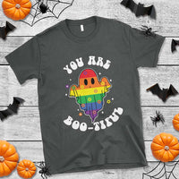 Halloween LGBT T Shirt You Are Boo Tiful Beautiful Rainbow Ghost - Wonder Print Shop