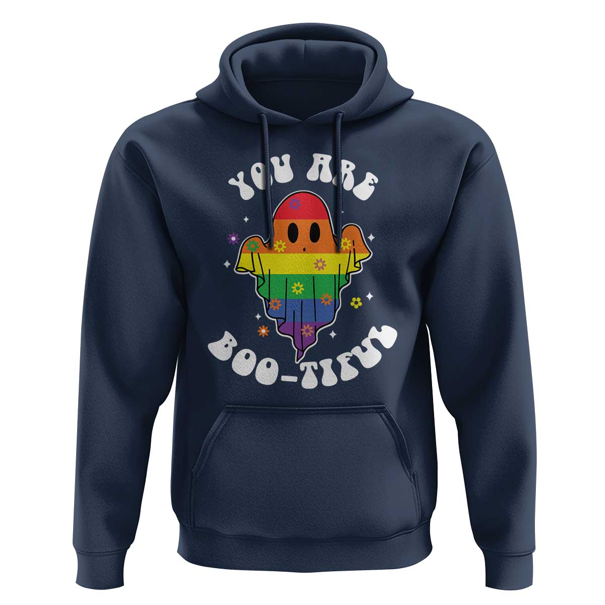 Halloween LGBT Hoodie You Are Boo Tiful Beautiful Rainbow Ghost