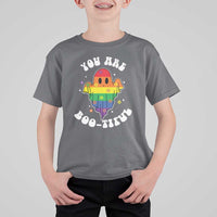 Halloween LGBT T Shirt For Kid You Are Boo Tiful Beautiful Rainbow Ghost - Wonder Print Shop