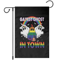 Funny Halloween LGBT Garden Flag Gayest Ghost In Town Rainbow Flag - Wonder Print Shop