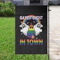Funny Halloween LGBT Garden Flag Gayest Ghost In Town Rainbow Flag - Wonder Print Shop