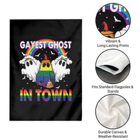 Funny Halloween LGBT Garden Flag Gayest Ghost In Town Rainbow Flag - Wonder Print Shop