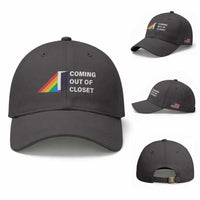 Come Out LGBT Baseball Cap Coming Out Of Closet Rainbow Door