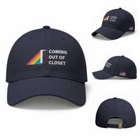Come Out LGBT Baseball Cap Coming Out Of Closet Rainbow Door
