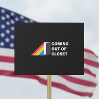 Come Out LGBT Protest Sign Coming Out Of Closet Rainbow Door - Wonder Print Shop