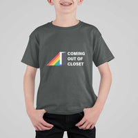 Come Out LGBT T Shirt For Kid Coming Out Of Closet Rainbow Door - Wonder Print Shop