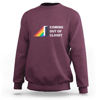 Come Out LGBT Sweatshirt Coming Out Of Closet Rainbow Door - Wonder Print Shop