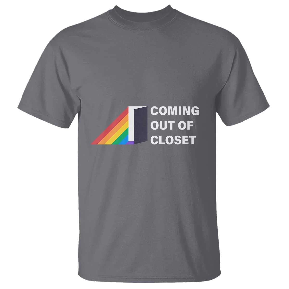Come Out LGBT T Shirt Coming Out Of Closet Rainbow Door - Wonder Print Shop