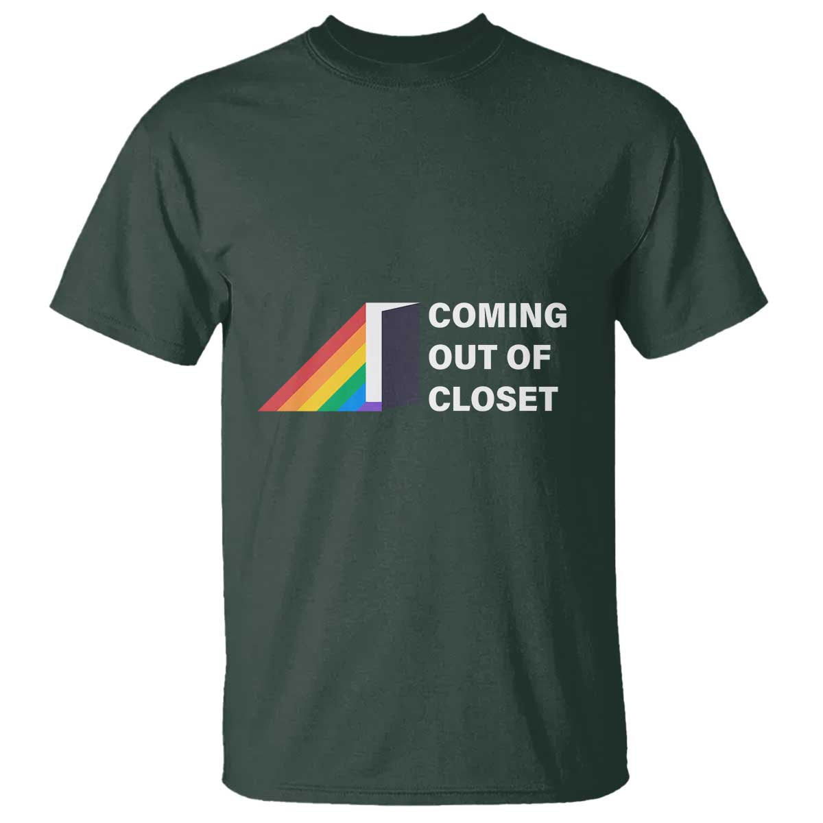 Come Out LGBT T Shirt Coming Out Of Closet Rainbow Door - Wonder Print Shop