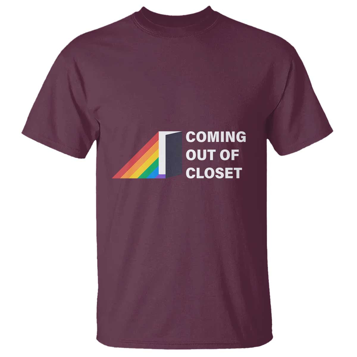 Come Out LGBT T Shirt Coming Out Of Closet Rainbow Door - Wonder Print Shop