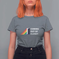 Come Out LGBT T Shirt For Women Coming Out Of Closet Rainbow Door - Wonder Print Shop