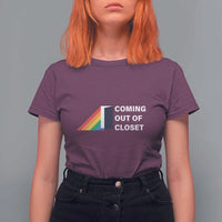 Come Out LGBT T Shirt For Women Coming Out Of Closet Rainbow Door - Wonder Print Shop
