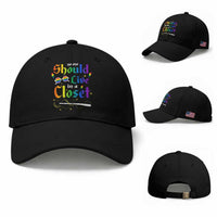 Come Out LGBT Baseball Cap No One Should Live In A Closet Magical Rainbow Glasses