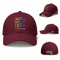 Come Out LGBT Baseball Cap No One Should Live In A Closet Magical Rainbow Glasses