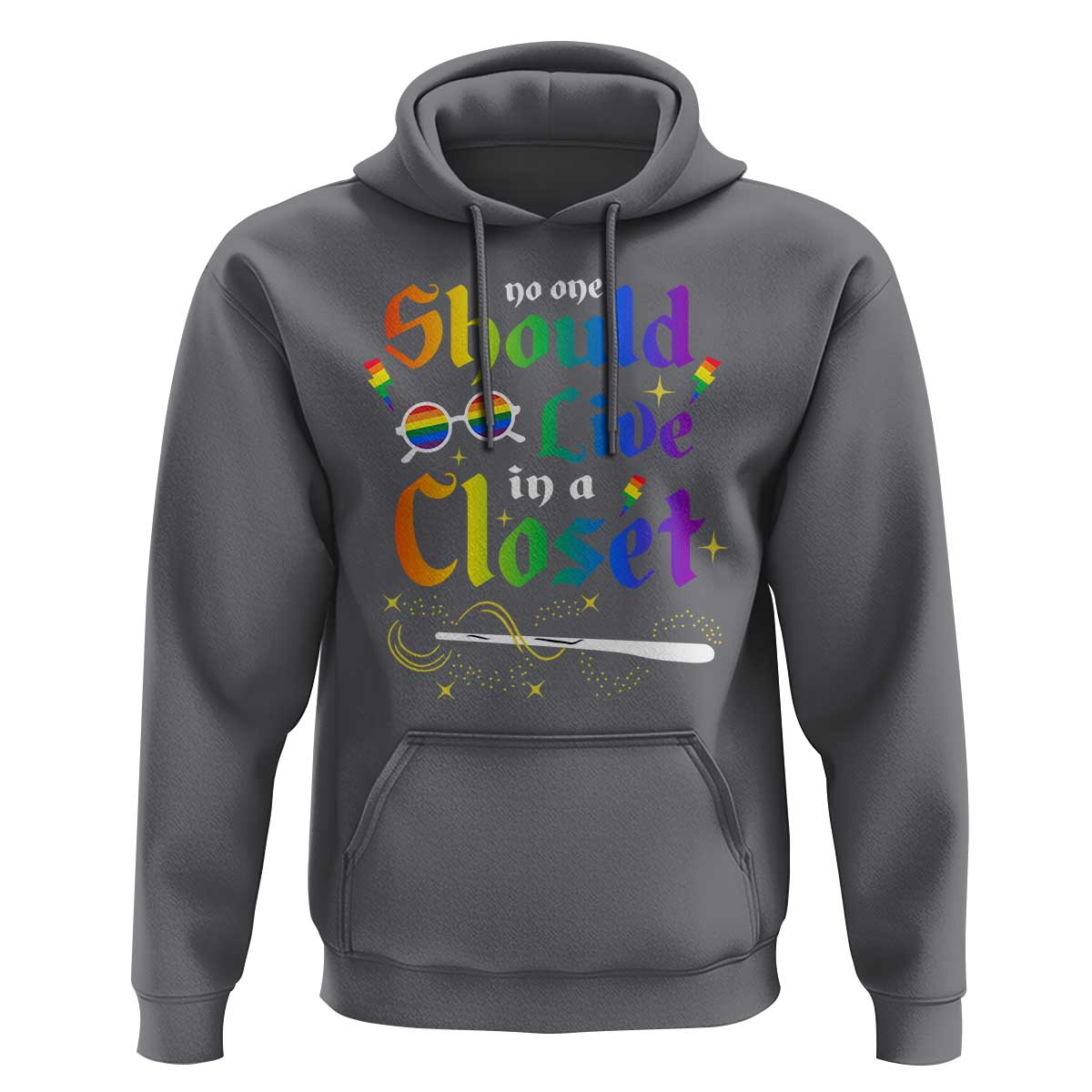 Come Out LGBT Hoodie No One Should Live In A Closet Magical Rainbow Glasses