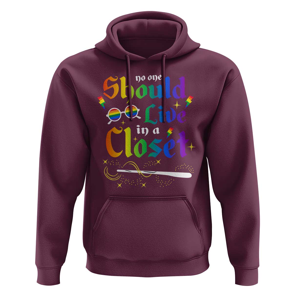 Come Out LGBT Hoodie No One Should Live In A Closet Magical Rainbow Glasses