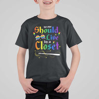 Come Out LGBT T Shirt For Kid No One Should Live In A Closet Magical Rainbow Glasses - Wonder Print Shop