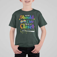 Come Out LGBT T Shirt For Kid No One Should Live In A Closet Magical Rainbow Glasses - Wonder Print Shop