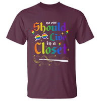 Come Out LGBT T Shirt No One Should Live In A Closet Magical Rainbow Glasses - Wonder Print Shop
