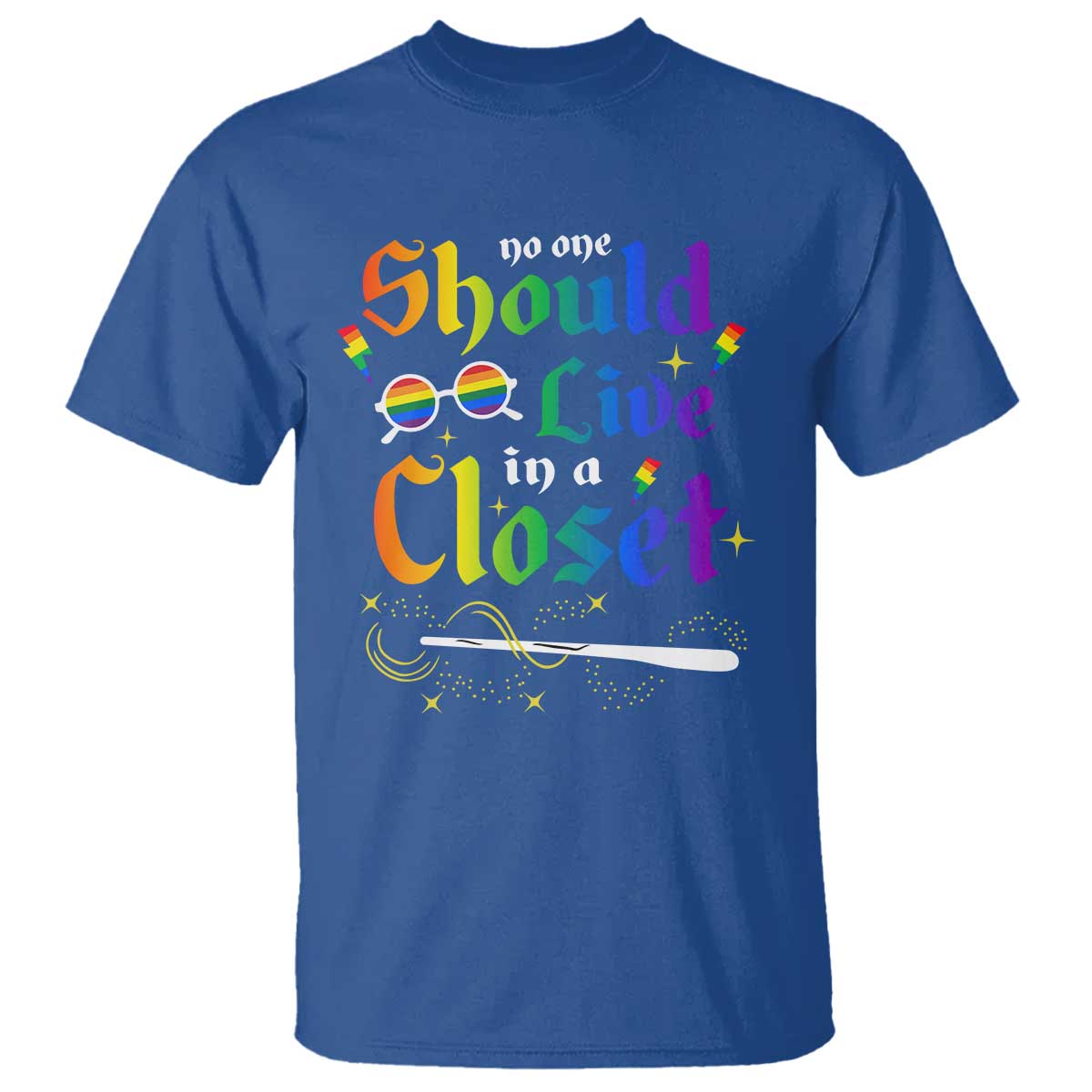 Come Out LGBT T Shirt No One Should Live In A Closet Magical Rainbow Glasses - Wonder Print Shop
