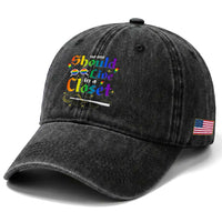 Come Out LGBT Washed Cotton Baseball Cap No One Should Live In A Closet Magical Rainbow Glasses