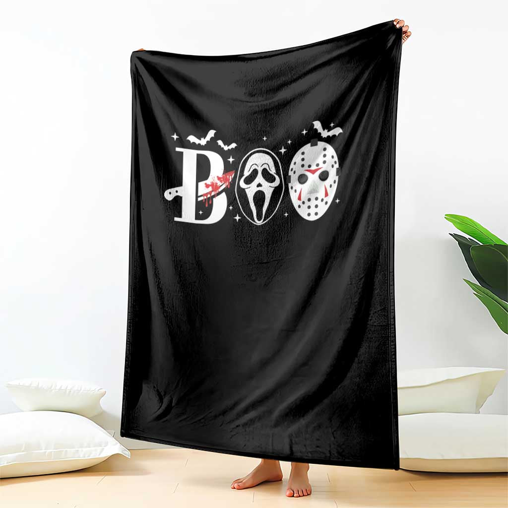 Halloween Throw Blanket Boo Horror Murderer Masks Bat Spooky Season - Wonder Print Shop