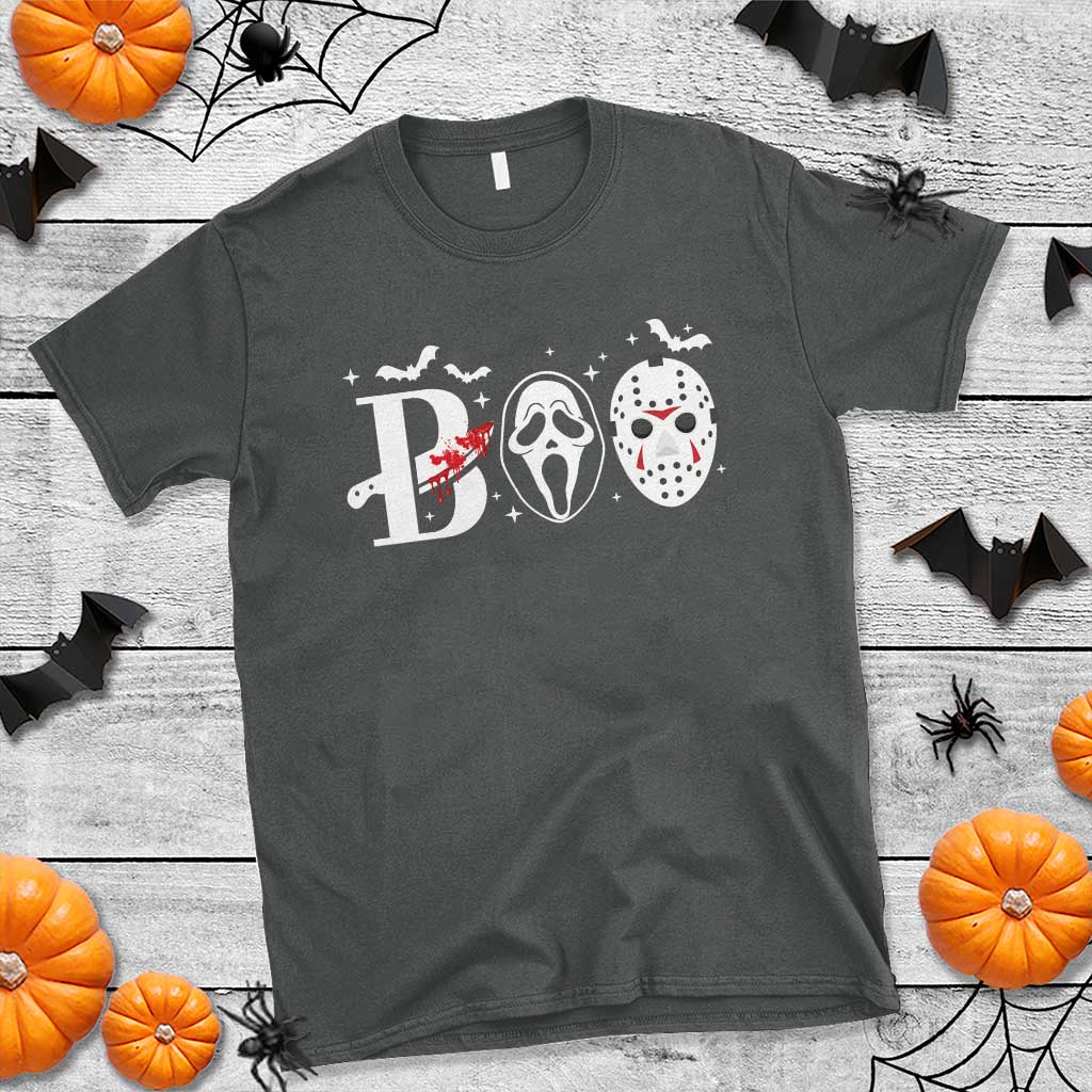 Halloween T Shirt Boo Horror Murderer Masks Bat Spooky Season - Wonder Print Shop