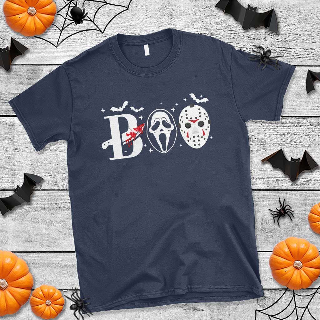 Halloween T Shirt Boo Horror Murderer Masks Bat Spooky Season - Wonder Print Shop