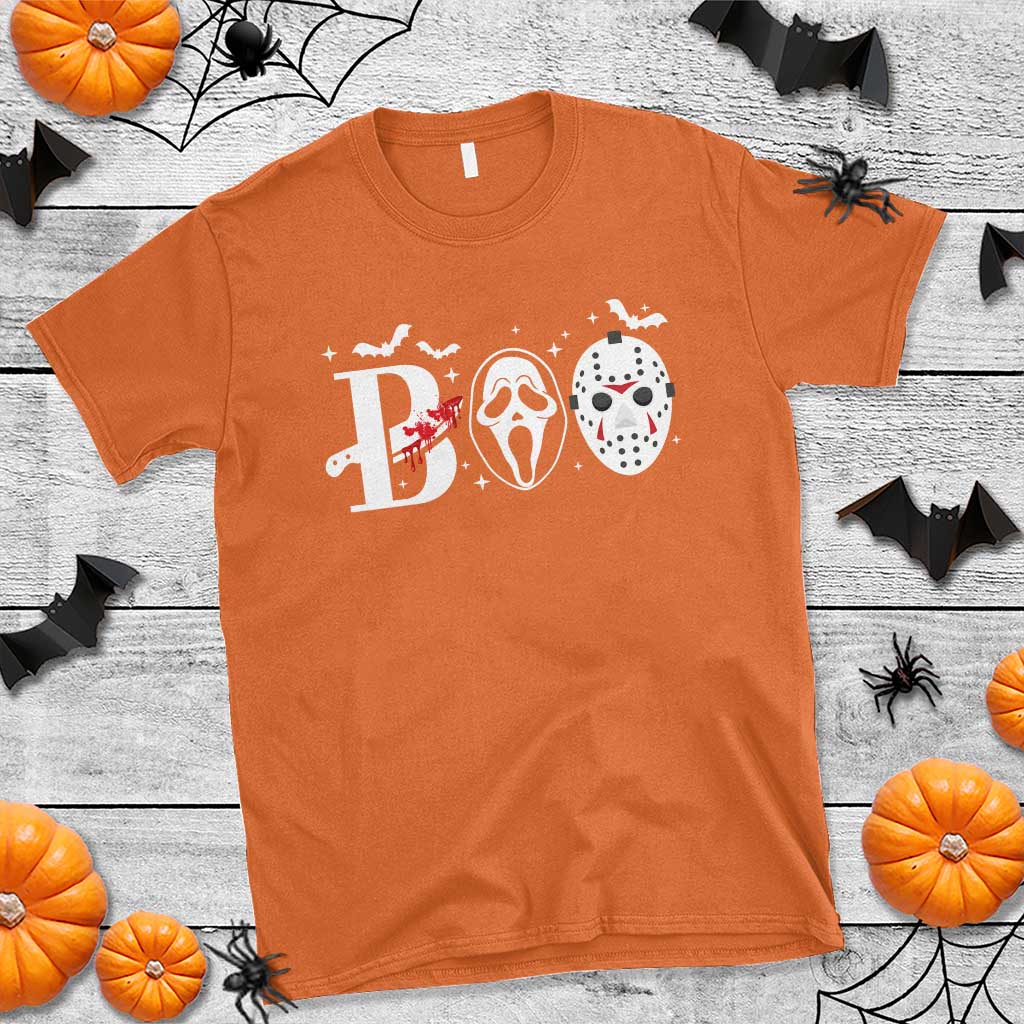 Halloween T Shirt Boo Horror Murderer Masks Bat Spooky Season - Wonder Print Shop